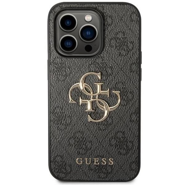 Guess Telefontaske til iPhone 15 Pro Max Stort Metal Logo - Grå