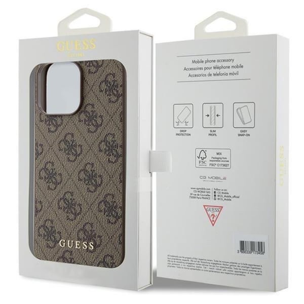 Guess Mobilskal till iPhone 15 Pro Max Metall Gold Logo - Brun