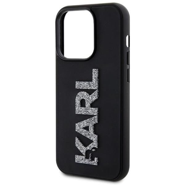 Karl Lagerfeld Mobilskal till iPhone 15 Pro 3D Glitter Logo - Svart