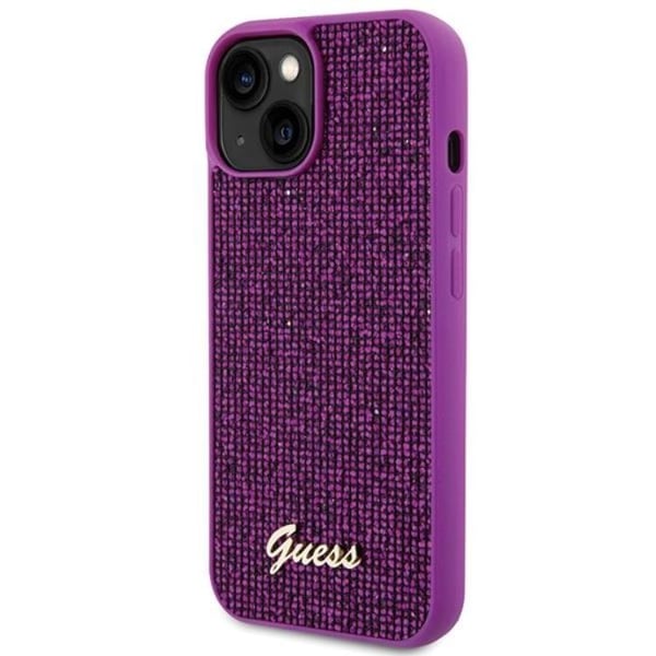 Guess Mobilskal till iPhone 15 Disco Metal Script - Rosa