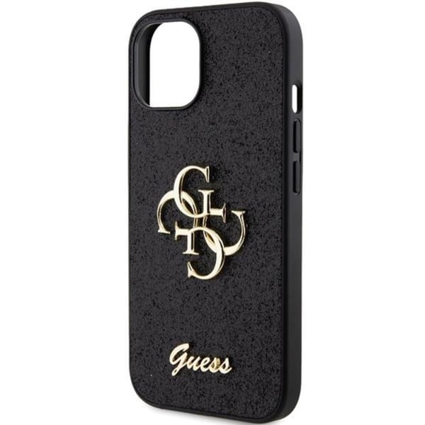 Guess Mobilskal till iPhone 15 Glitter Script Big - Svart