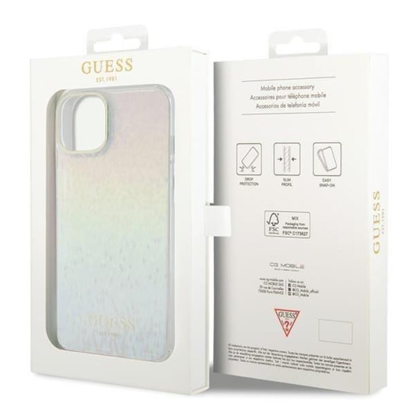 Guess Mobilskal till iPhone 15 IML Mirror Disco Iridescent - Flerfärgad