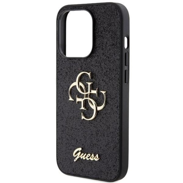 Guess Mobilskal till iPhone 15 Pro Glitter Script Big - Svart