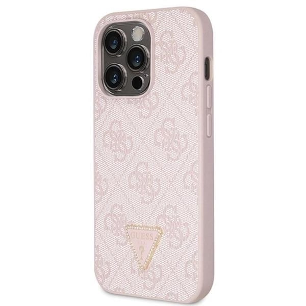 Guess Mobilskal till iPhone 15 Pro Max Crossbody Metall Logo Rosa