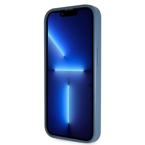 Guess Mobilskal till iPhone 14 Pro Max Crossbody Metall Logo - Blå