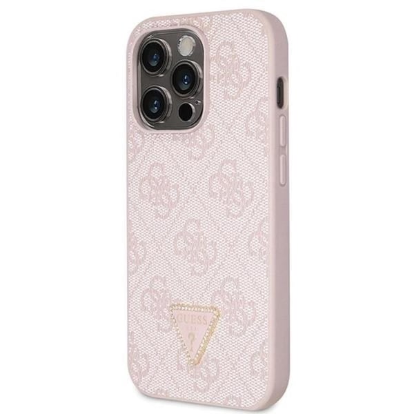 Guess Mobilskal till iPhone 14 Pro Max Crossbody Metall Logo - Rosa