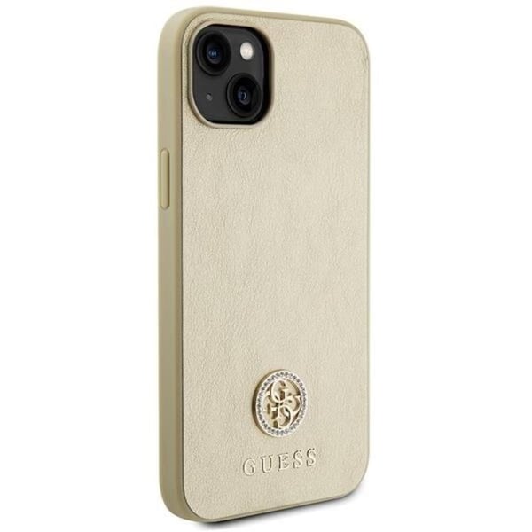 Guess Mobilskal till iPhone 15 Plus Strass Metal Logo - Guld