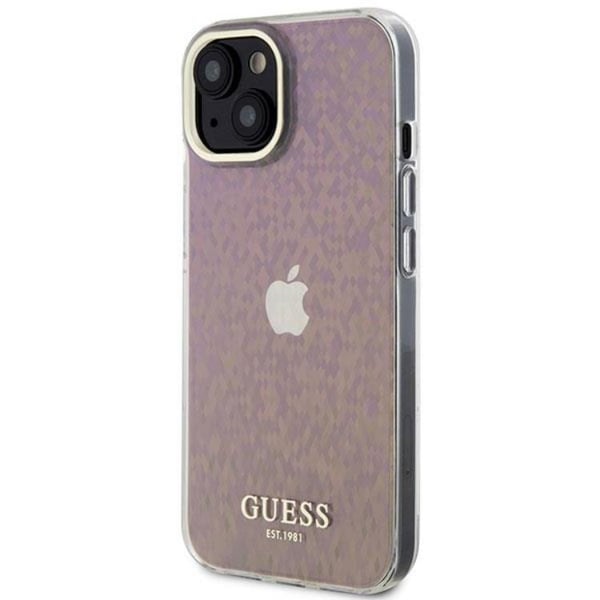 Guess Mobilskal till iPhone 15 IML Faceted Mirror Disco Iridescent