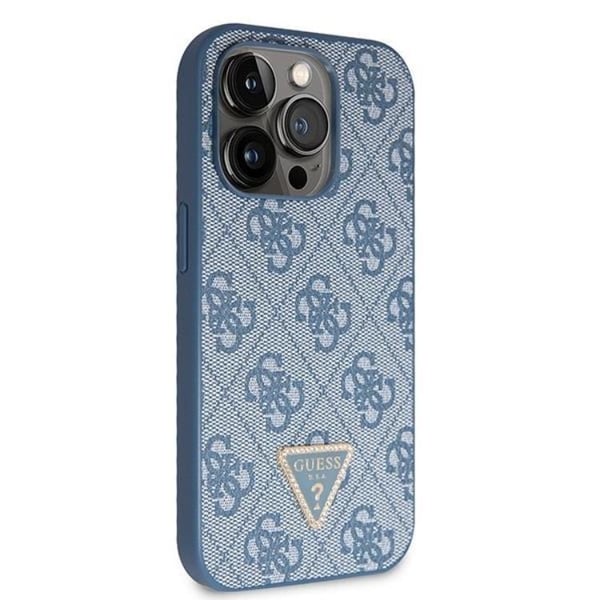 Guess Mobilskal till iPhone 14 Pro Crossbody Metall Logo - Blå