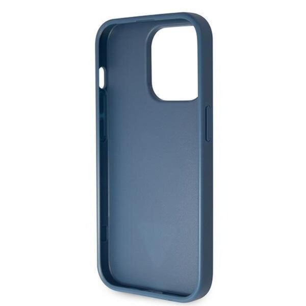 Guess Mobilskal till iPhone 14 Pro Crossbody Metall Logo - Blå