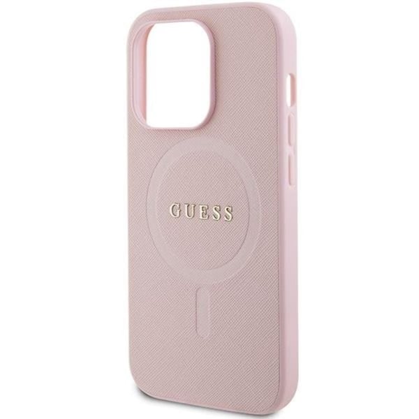 Guess Mobilskal till iPhone 14 Pro Max Magsafe Saffiano - Rosa