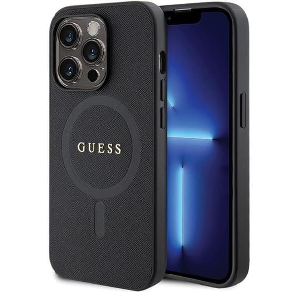 Guess Mobilskal till iPhone 14 Pro Max Magsafe Saffiano - Svart