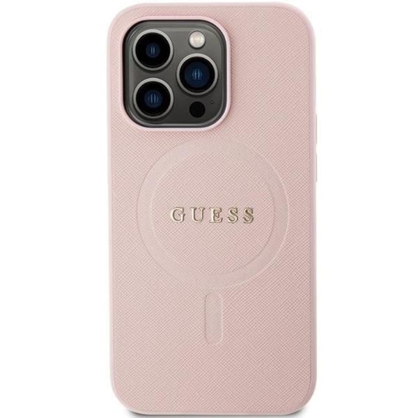 Guess Mobilskal till iPhone 13 Pro Max Magsafe Saffiano - Rosa