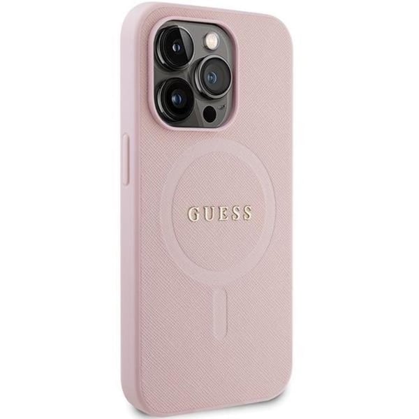 Guess Mobilskal till iPhone 13 Pro Max Magsafe Saffiano - Rosa