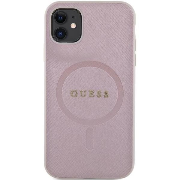 Guess Mobilskal till iPhone 11/XR Magsafe Saffiano - Rosa