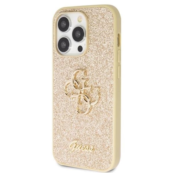 Guess Mobilskal till iPhone 14 Pro Glitter Script Big - Guld