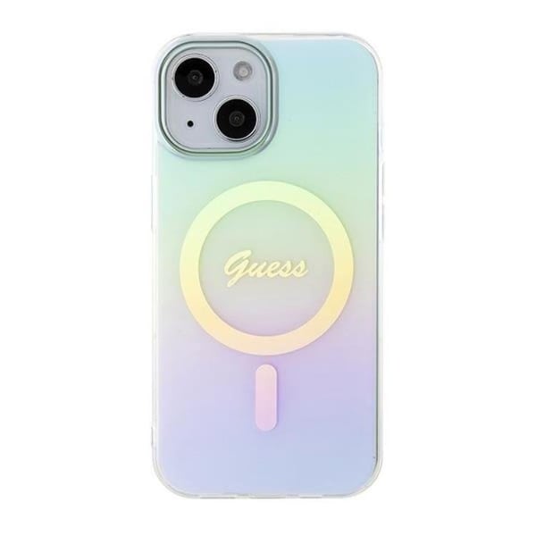 Guess Mobilskal till iPhone 15 Plus Magsafe IML Iridescent - Turquoise