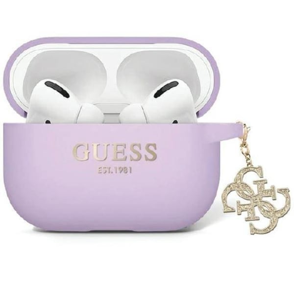 Guess AirPods Pro 2 Skal Liquid Silikon Glitter Triangle Charm Guess AirPods Pro 2 Skal Liquid Silikon Glitter Triangle Charm