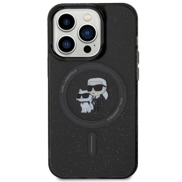 KARL LAGERFELD Mobilskal till iPhone 15 Pro Magsafe Glitter - Svart