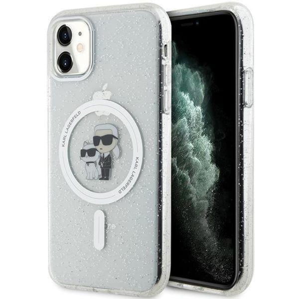 KARL LAGERFELD Mobilskal till iPhone 11/XR Magsafe Glitter - Clear