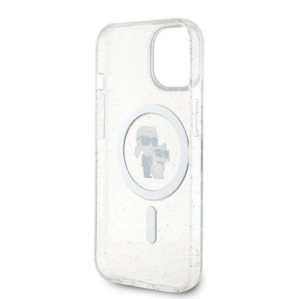 Karl Lagerfeld Mobilskal till iPhone 15 Plus Magsafe Glitter - Clear