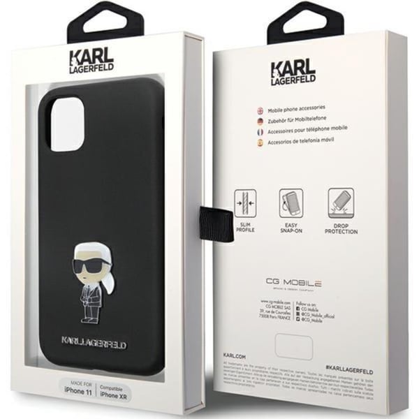 KARL LAGERFELD Mobilskal till iPhone 11/XR Silikon Ikonik Metal Pin