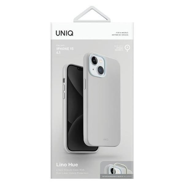 UNIQ Mobilskal till iPhone 15 Magsafe Lino Hue - Ljusgrå