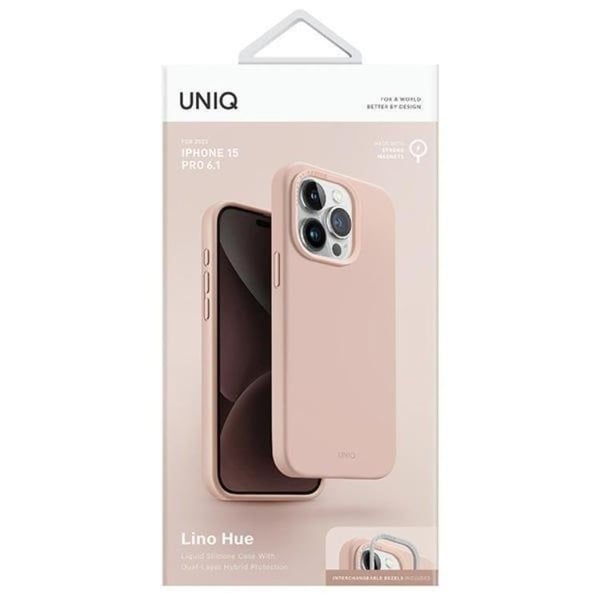 UNIQ Mobilskal till iPhone 15 Pro Magsafe Lino Hue - Rosa