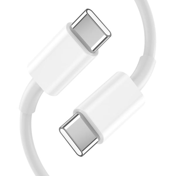 Tech-Protect 2-Port Nätverk Laddare Med USB-C Kabel 35W 1m - Vit
