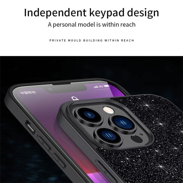 SULADA Mobilskal till iPhone 15 Pro Max Glitter Sequins - Röd