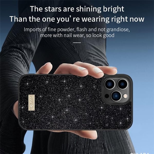 SULADA Mobilskal till iPhone 15 Glitter Sequins - Guld