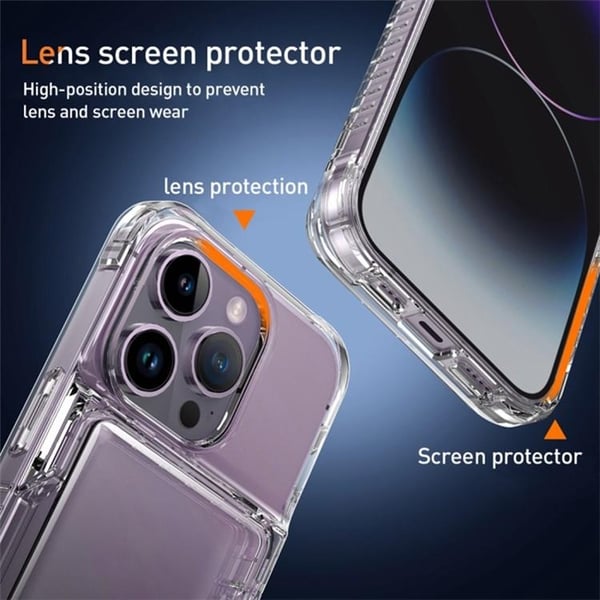 Mobilskal till iPhone 15 Plus Korthållare Kickstand - Clear