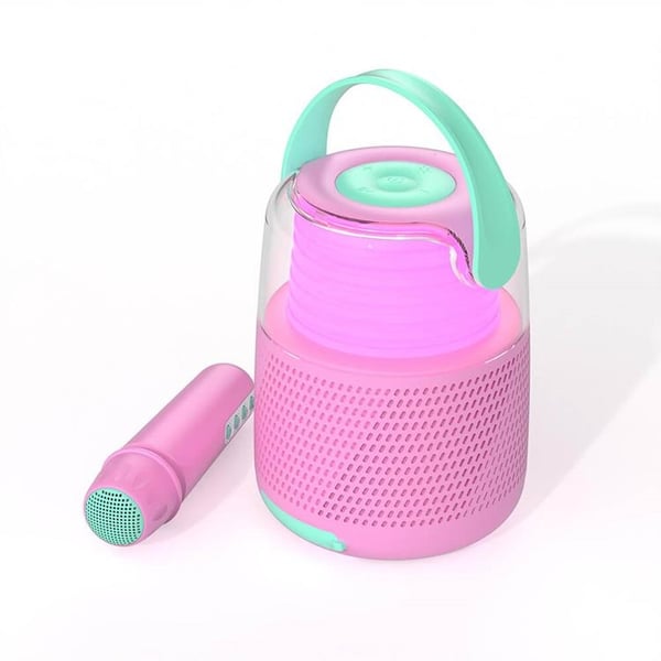 MOBILITY ON BOARD Högtalare Karaoke Kit Mic LED - Rosa