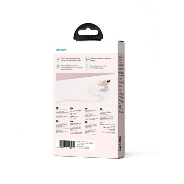 Joyroom USB-C till USB-A kabel 100W 1m Multi-Color - Rosa