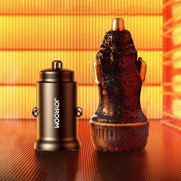 Joyroom Mini Metall Billaddare 30W 2x USB-C - Svart
