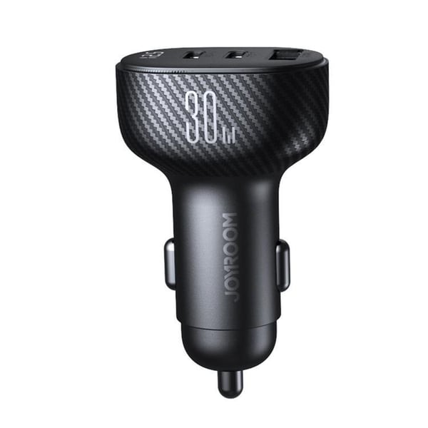 Joyroom Billaddare 30W 2x USB-C USB-A med Display - Svart