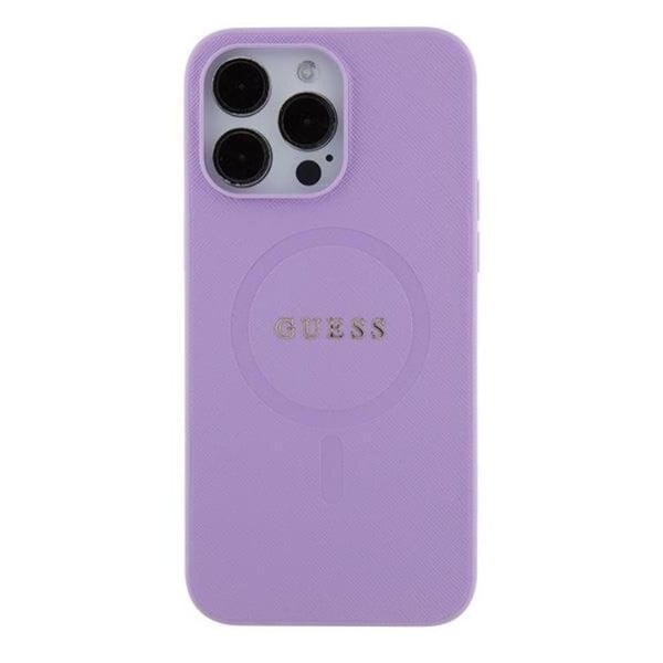 Guess Mobilskal till iPhone 15 Pro Magsafe Saffiano - Lila