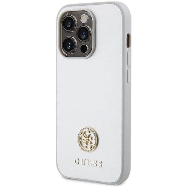 Guess Mobilskal till iPhone 15 Plus Strass Metal Logo - Silver