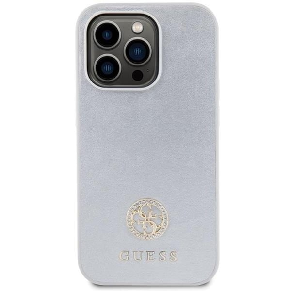 Guess Mobilskal till iPhone 15 Plus Strass Metal Logo - Silver