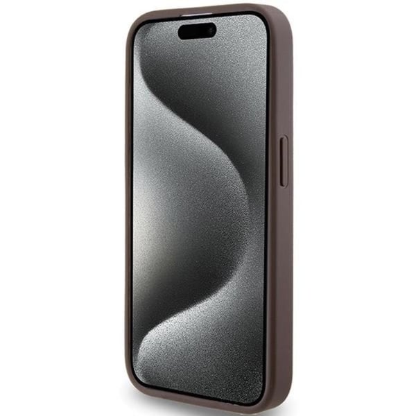 Guess Mobilskal till iPhone 15 Pro Metall Gold Logo - Brun