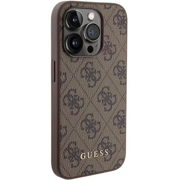 Guess Mobilskal till iPhone 15 Pro Metall Gold Logo - Brun