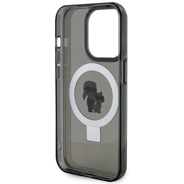 KARL LAGERFELD Mobilskal till iPhone 15 Pro Max MagSafe Ringställ - Svart