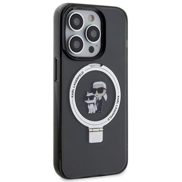 KARL LAGERFELD Mobilskal till iPhone 15 Plus MagSafe Ringställ - Svart