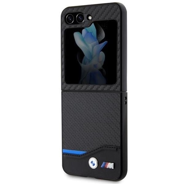 BMW Mobilskal till Galaxy Z Flip 5 Läder Carbon - Svart