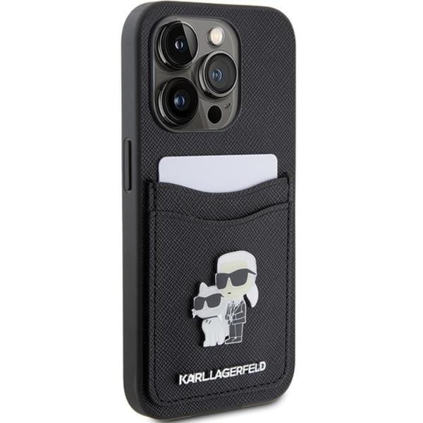 Karl Lagerfeld Mobilskal till iPhone 15 Pro Korthållare Metal Logo