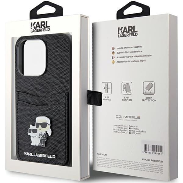 Karl Lagerfeld Mobilskal till iPhone 15 Pro Korthållare Metal Logo