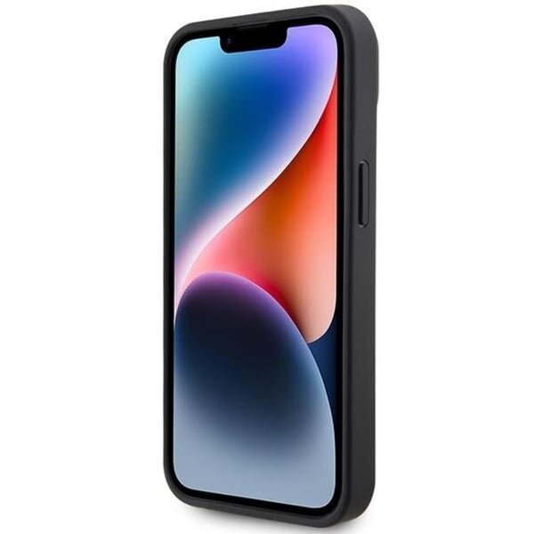 AMG Mobilskal till iPhone 15 Plus Läder Debossed Lines - Svart