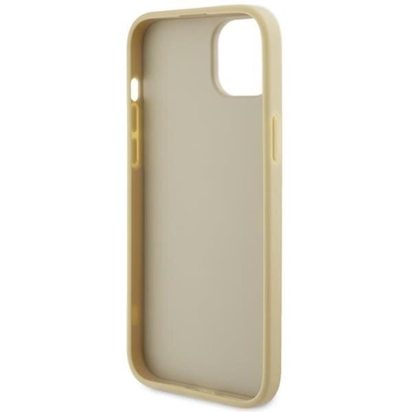Guess Mobilskal till iPhone 15 Läder Metall Logo Strass - Guld
