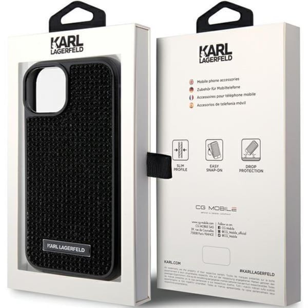 KARL LAGERFELD Mobilskal till iPhone 15 Rhinestone Logo