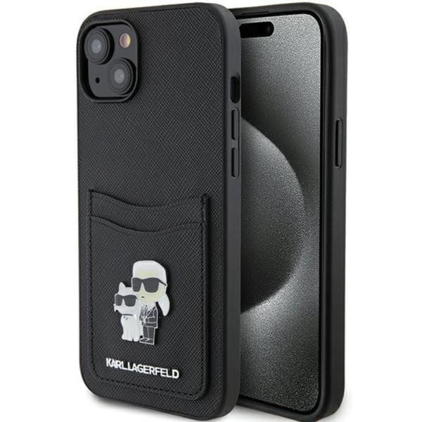 Karl Lagerfeld Mobilskal till iPhone 15 Korthållare Metal Logo
